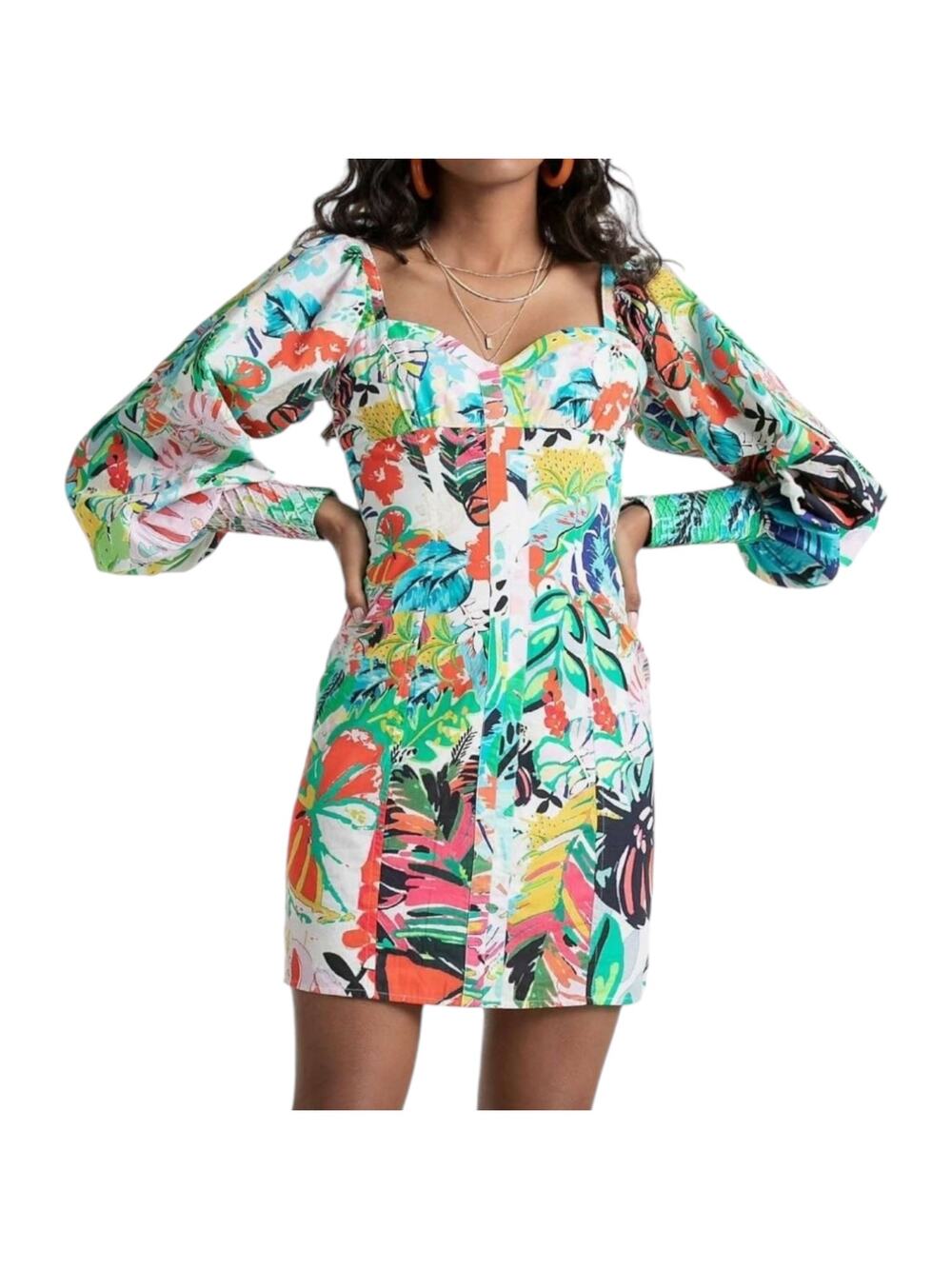 NWT Rococo Sand Quinn Short Dress - White Multi - Small